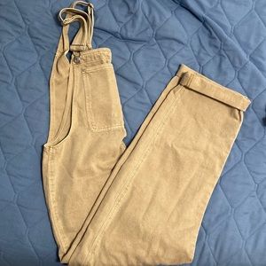 Pull and Bear Long oversized denim overalls